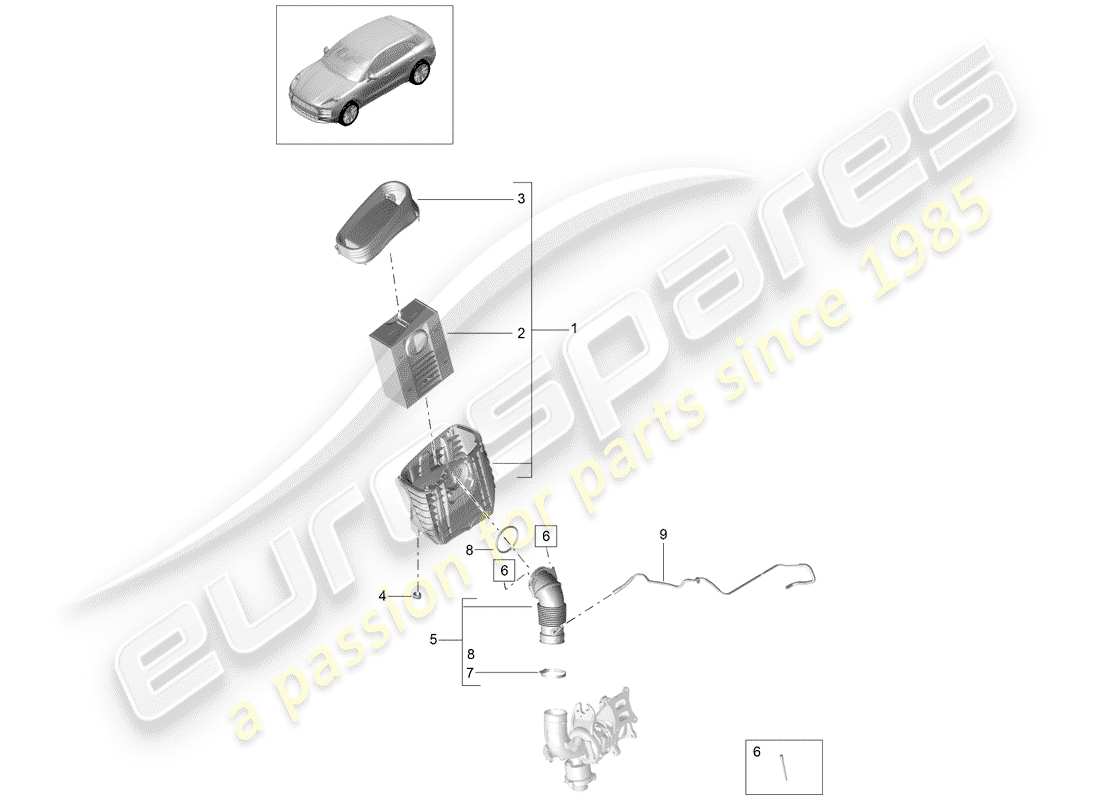 porsche macan (2019) air filter part diagram