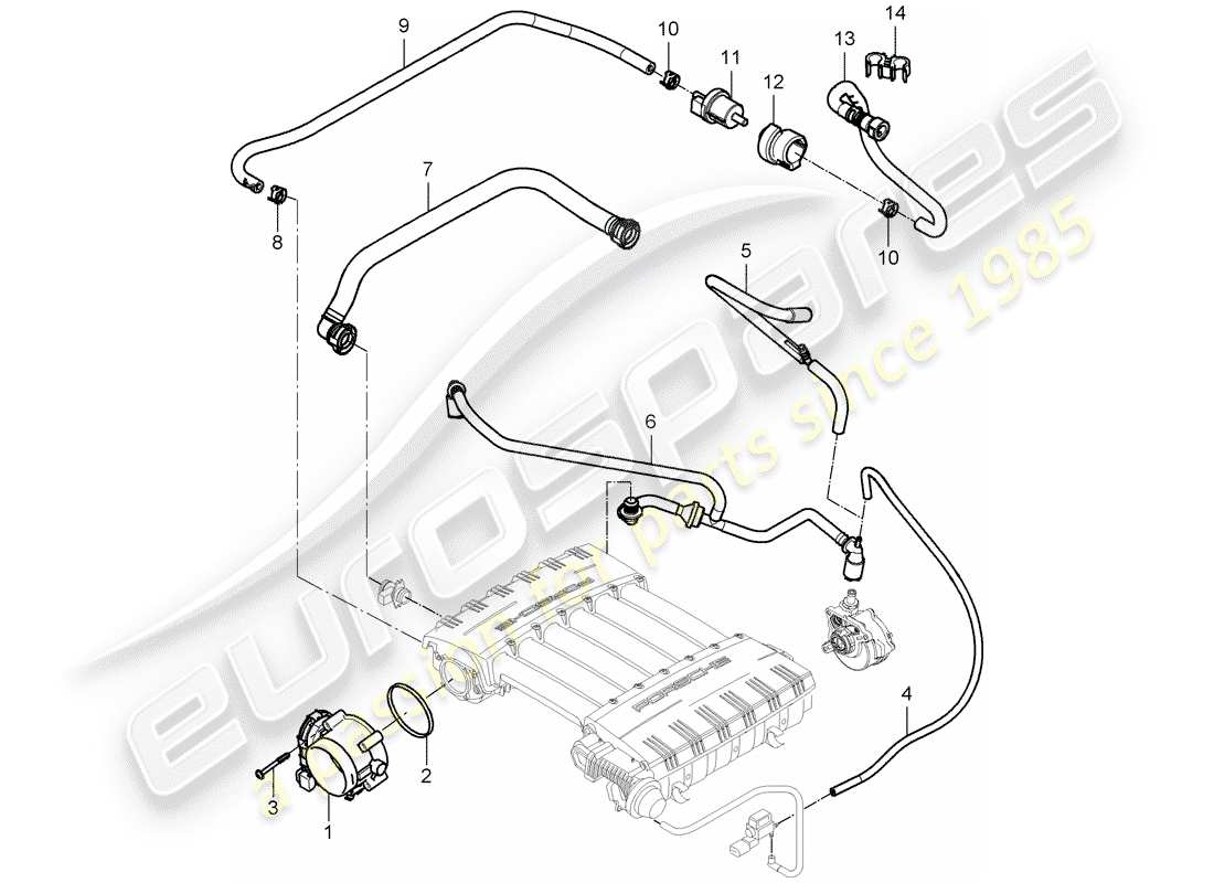 porsche cayenne (2010) throttle body part diagram