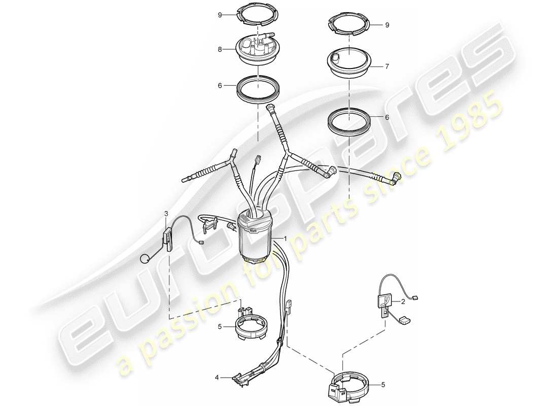 porsche cayenne (2010) fuel tank part diagram