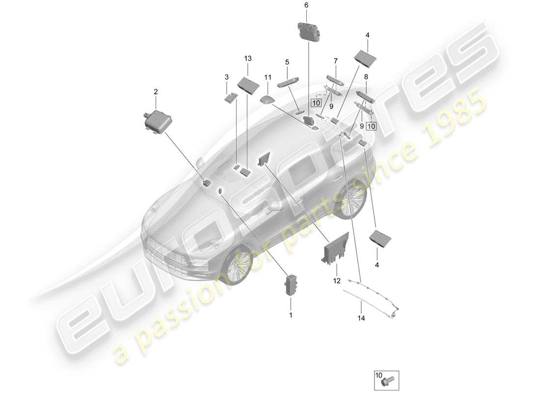 porsche macan (2020) antenna part diagram