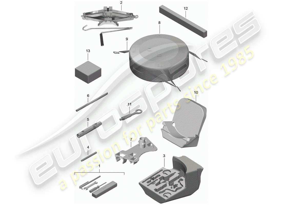 porsche cayman 981 (2015) tool part diagram