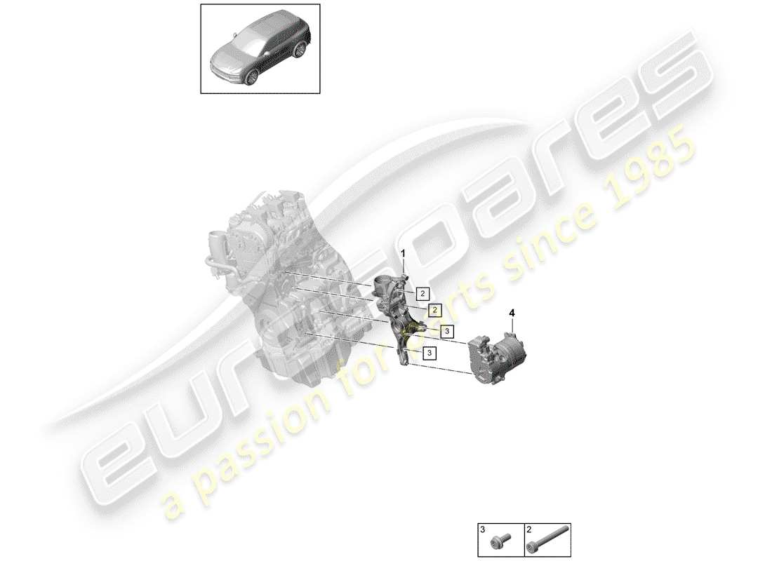 porsche cayenne e3 (2019) v-ribbed belt part diagram