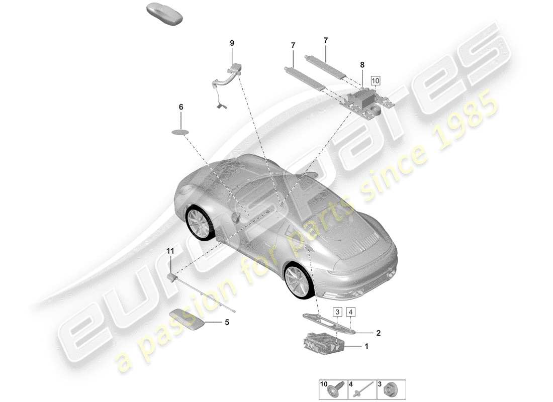 porsche 2020 single parts part diagram