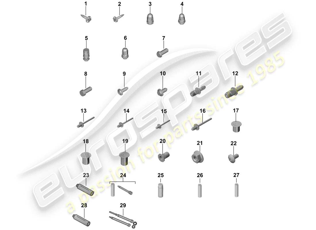 porsche cayenne e3 (2018) fasteners part diagram