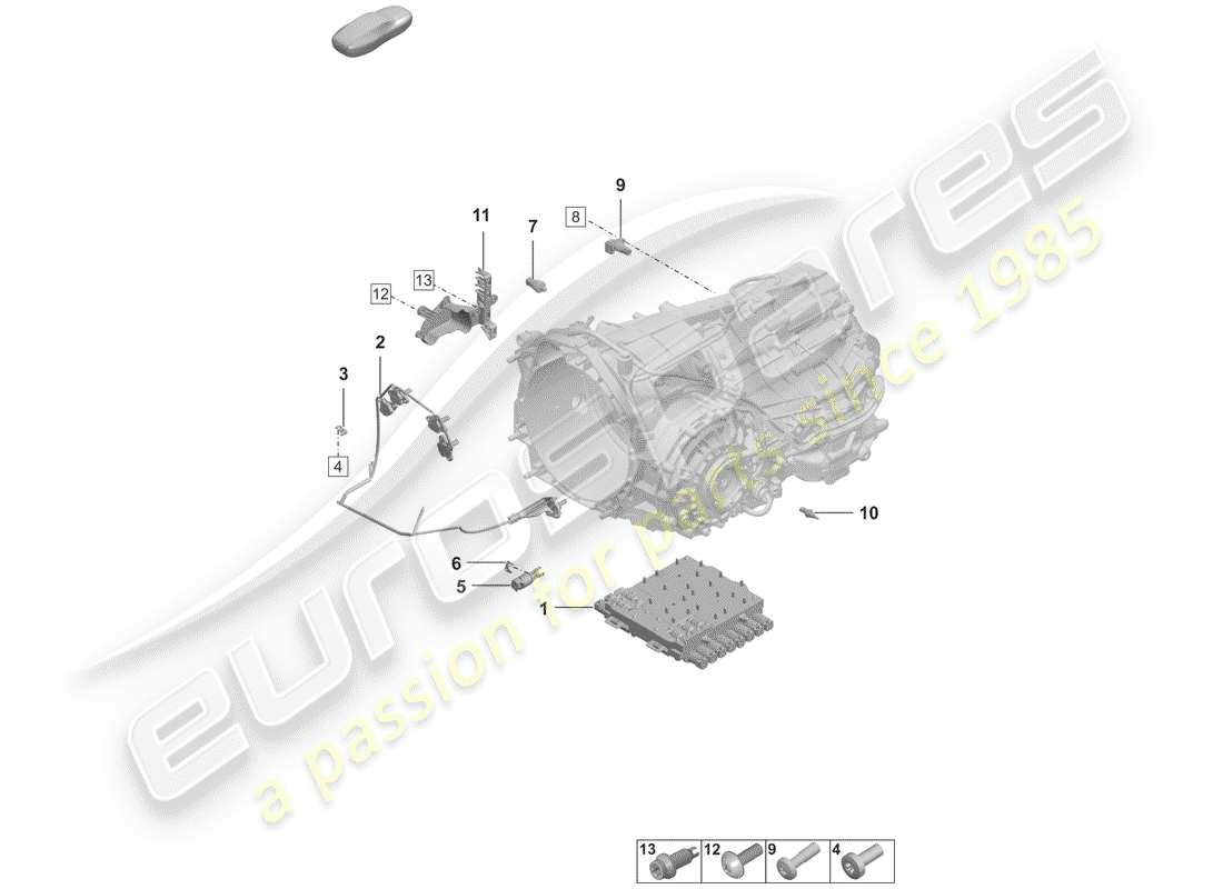 porsche 2020 8-speed dual clutch gearbox part diagram