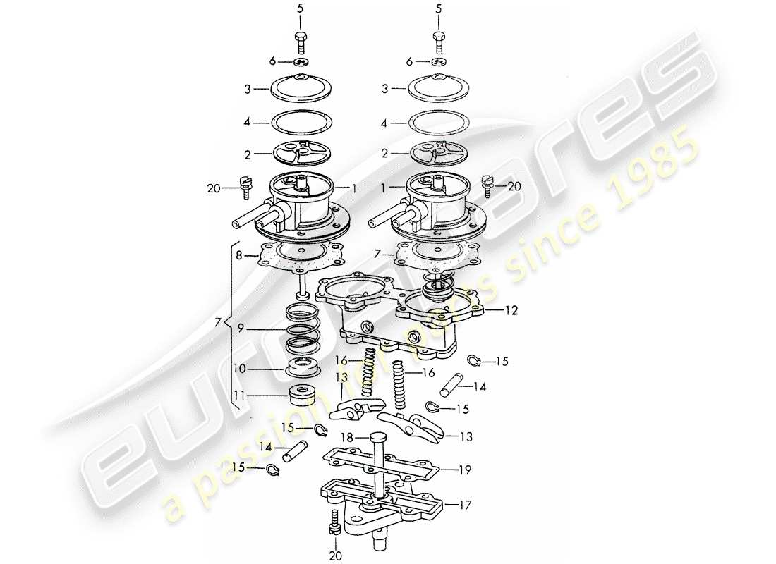 porsche 911/912 (1968) single parts - for - fuel pump - double sided - mechanical - d >> - mj 1968 part diagram