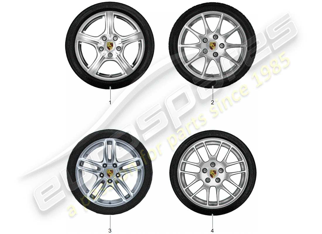 porsche tequipment panamera (2019) wheel disc 'alum' with winter part diagram