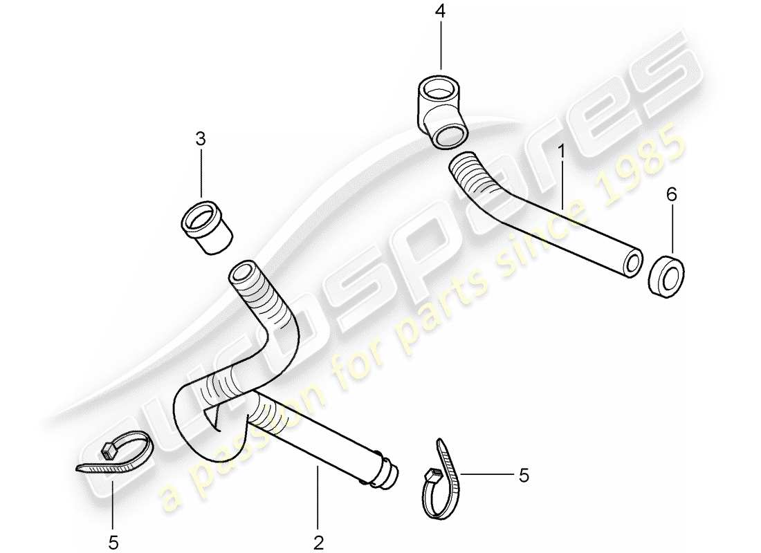 porsche 996 t/gt2 (2003) water drain pipe - mount - sound absorber - heater - air conditioner part diagram