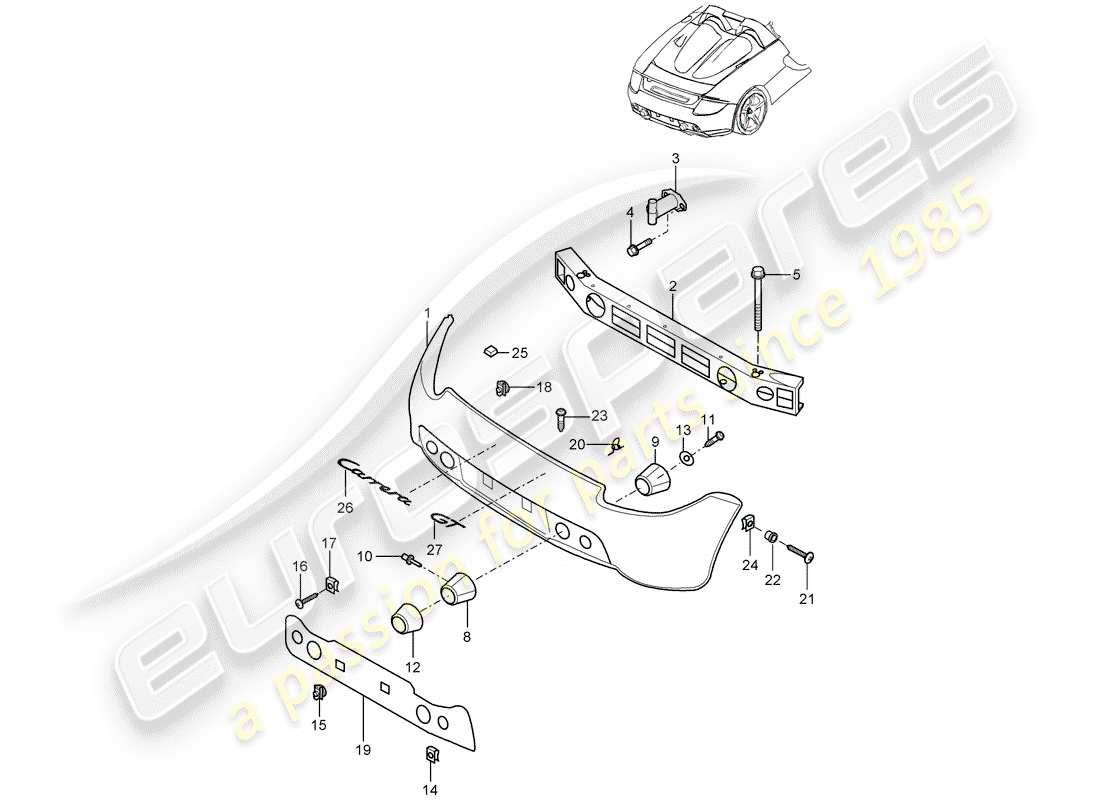 porsche carrera gt (2004) lining part diagram