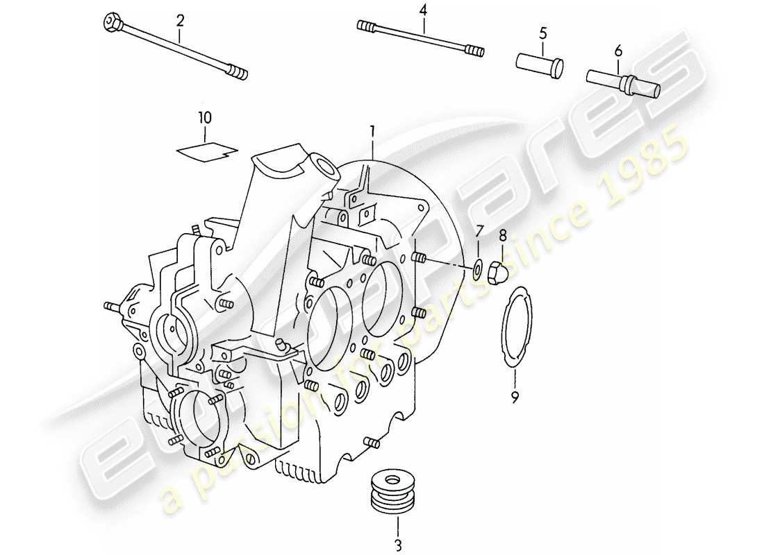 porsche 356/356a (1956) crankcase - m >> 10 199 - m >> 21 780 - m >> 50 099 - m >> 21 999 - m >> 33 899 - m >> 40 999 part diagram