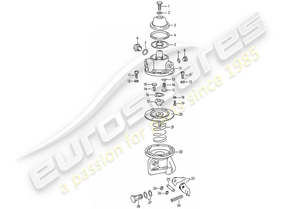 porsche 356b/356c (1965) single parts - for - fuel pump part diagram