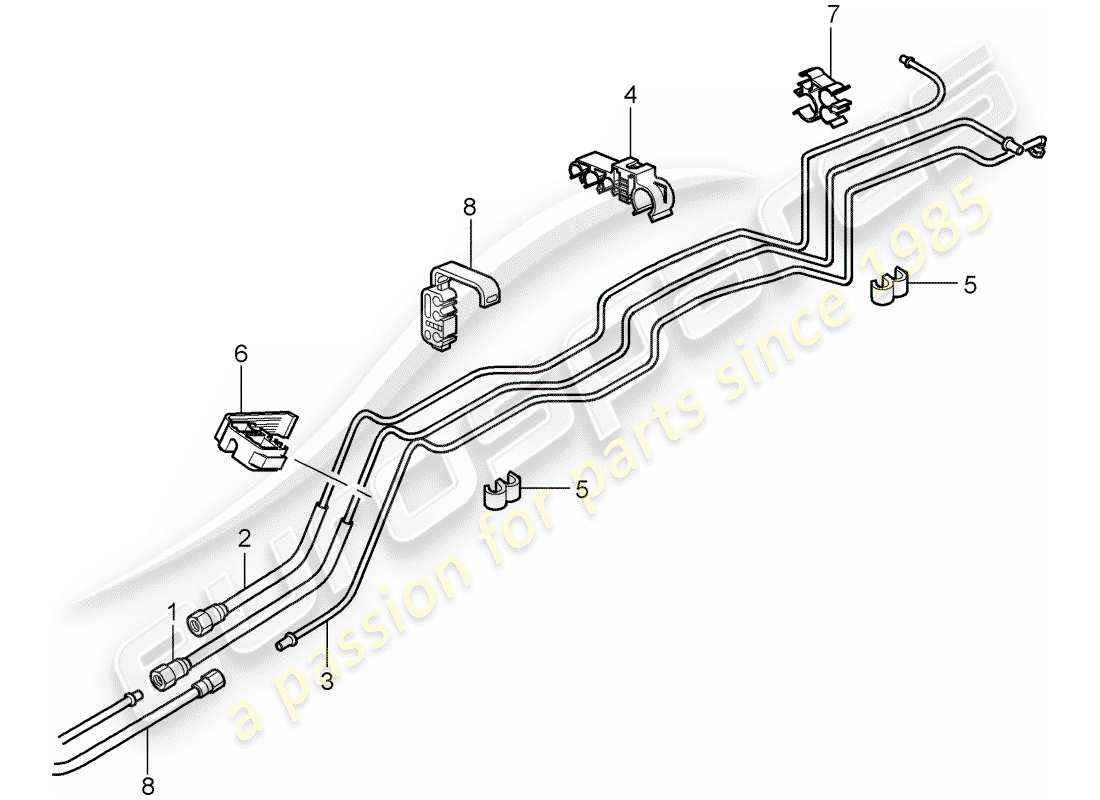 porsche 997 gt3 (2008) fuel system part diagram