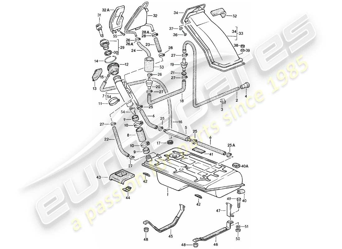 porsche 924 (1983) fuel tank - f 92-cn402 198>> - f 93-cn100 306>> part diagram