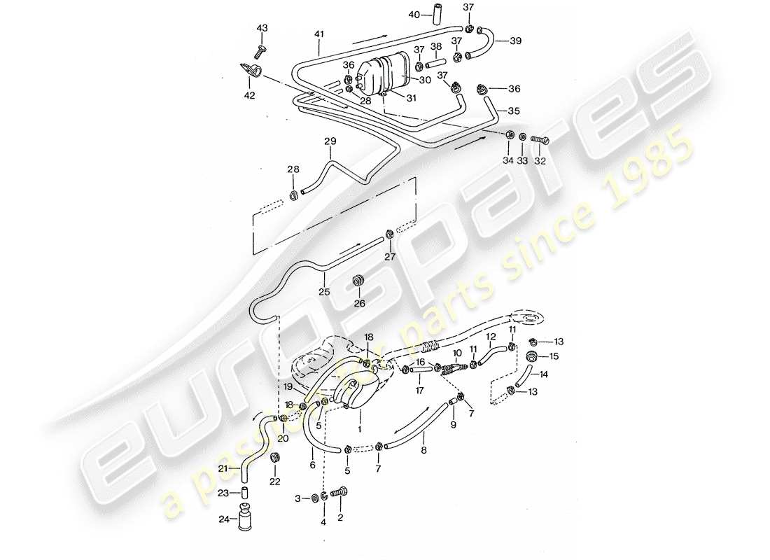 porsche 911 turbo (1977) tank ventilation - d - mj 1975>> part diagram