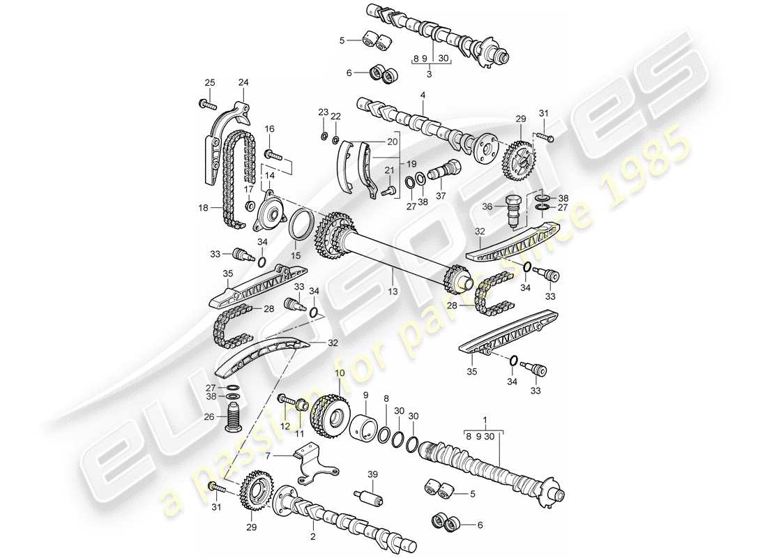 porsche boxster 987 (2006) camshaft part diagram