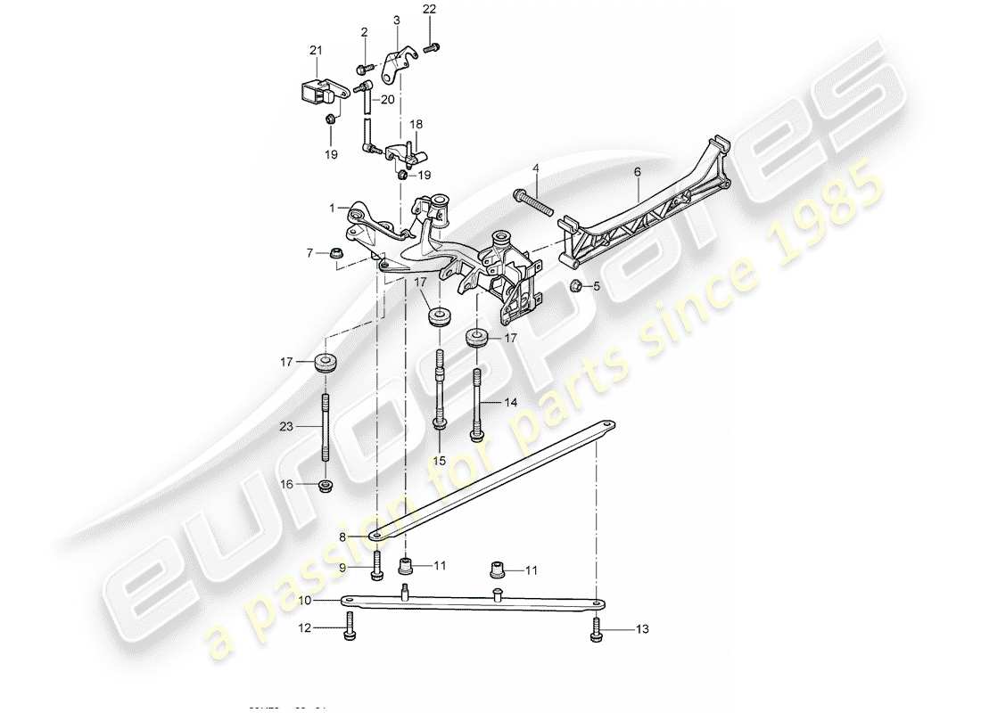 porsche 997 (2007) rear axle part diagram