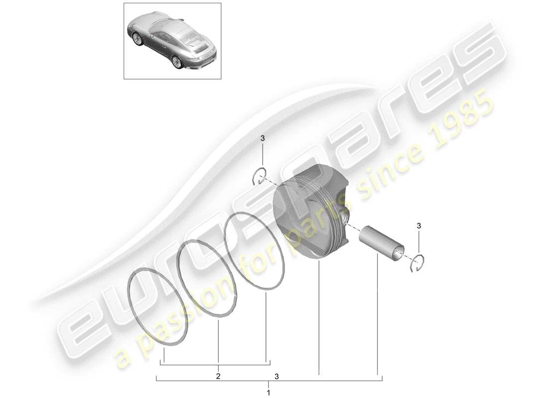 porsche 991 gen. 2 (2020) piston part diagram