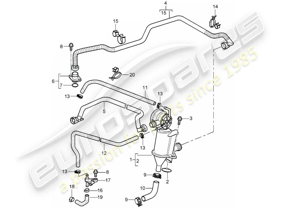 porsche 997 (2007) crankcase part diagram