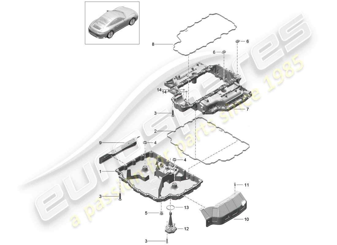 porsche 991 gen. 2 (2020) oil pan part diagram