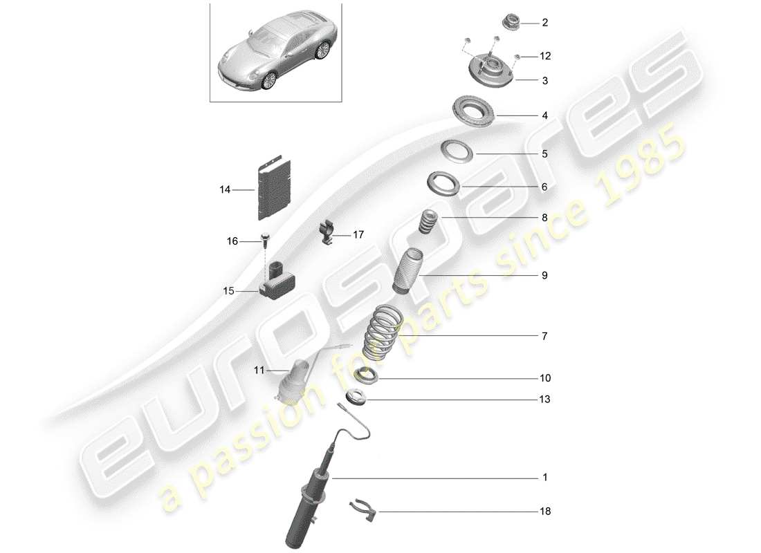 porsche 991 gen. 2 (2020) suspension part diagram