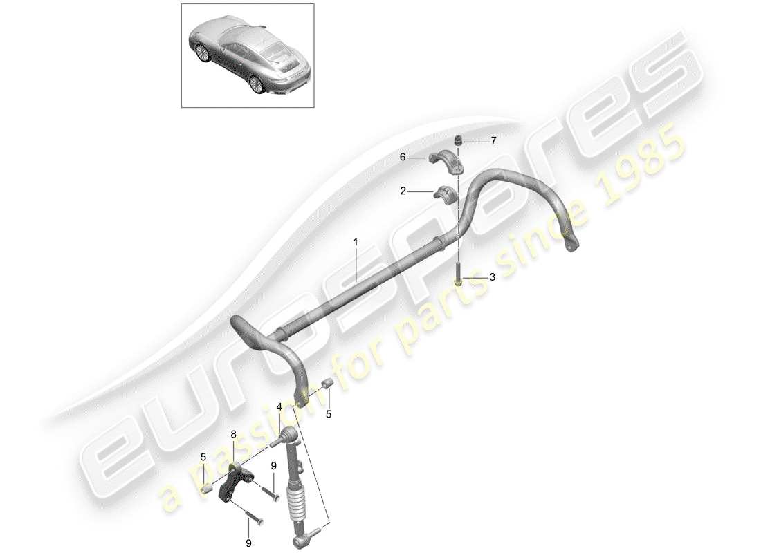 porsche 991 gen. 2 (2020) stabilizer part diagram