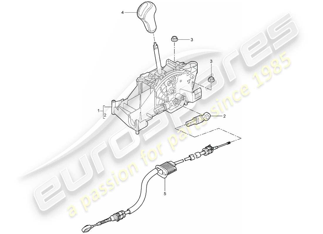 porsche 997 (2007) selector lever part diagram