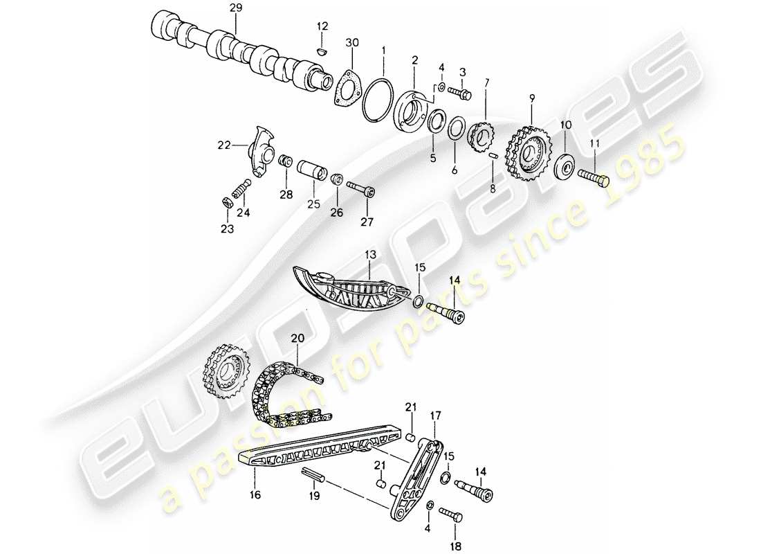 porsche 964 (1991) valve control part diagram