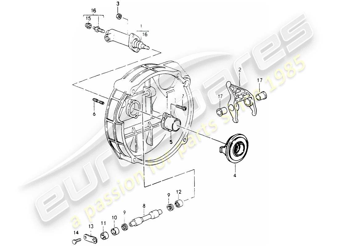 porsche 964 (1991) clutch release part diagram