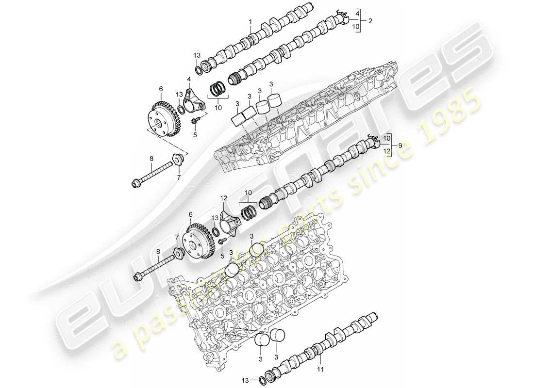 porsche cayenne (2003) camshaft part diagram