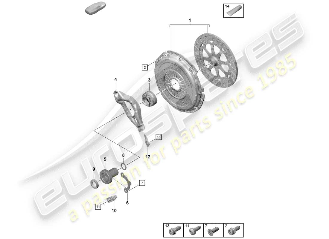 porsche boxster spyder (2020) clutch part diagram