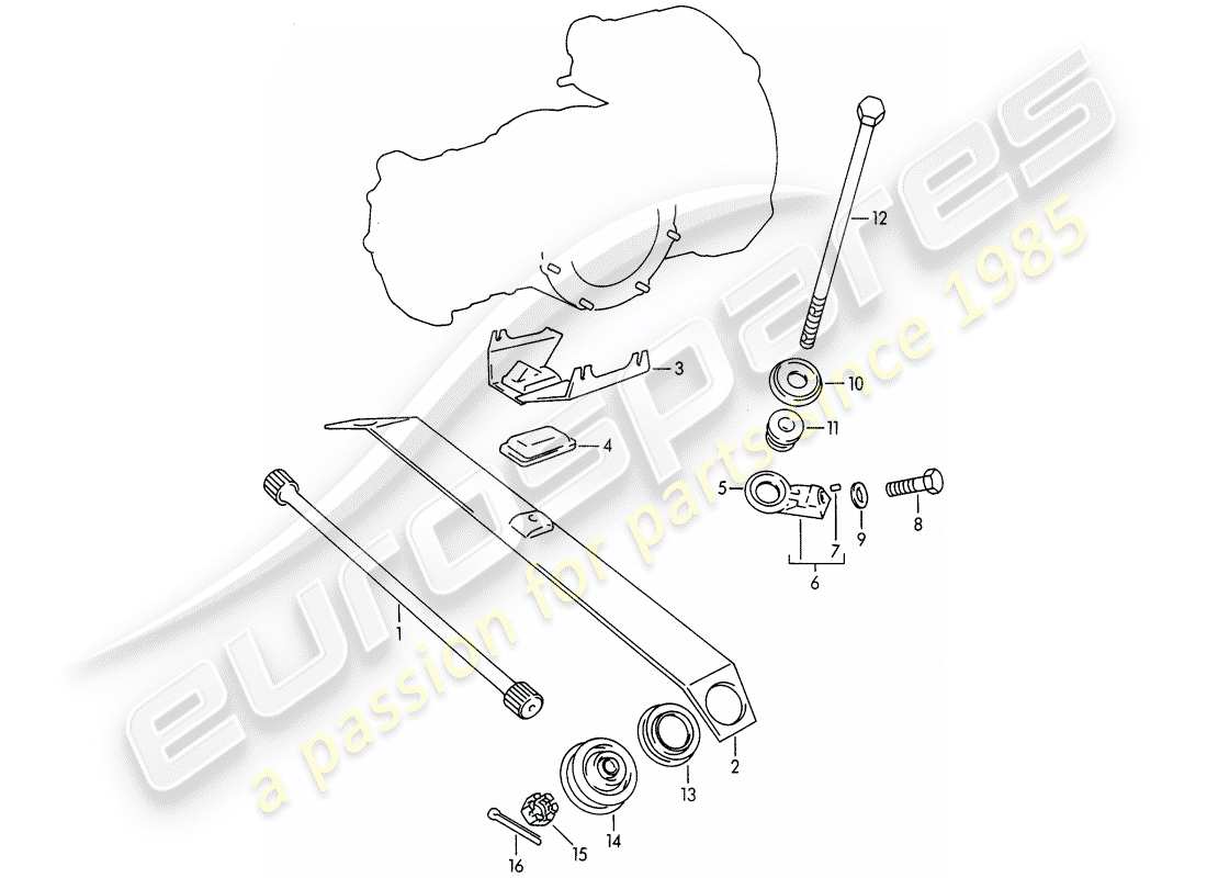 porsche 356b/356c (1964) rear axle - helper spring part diagram