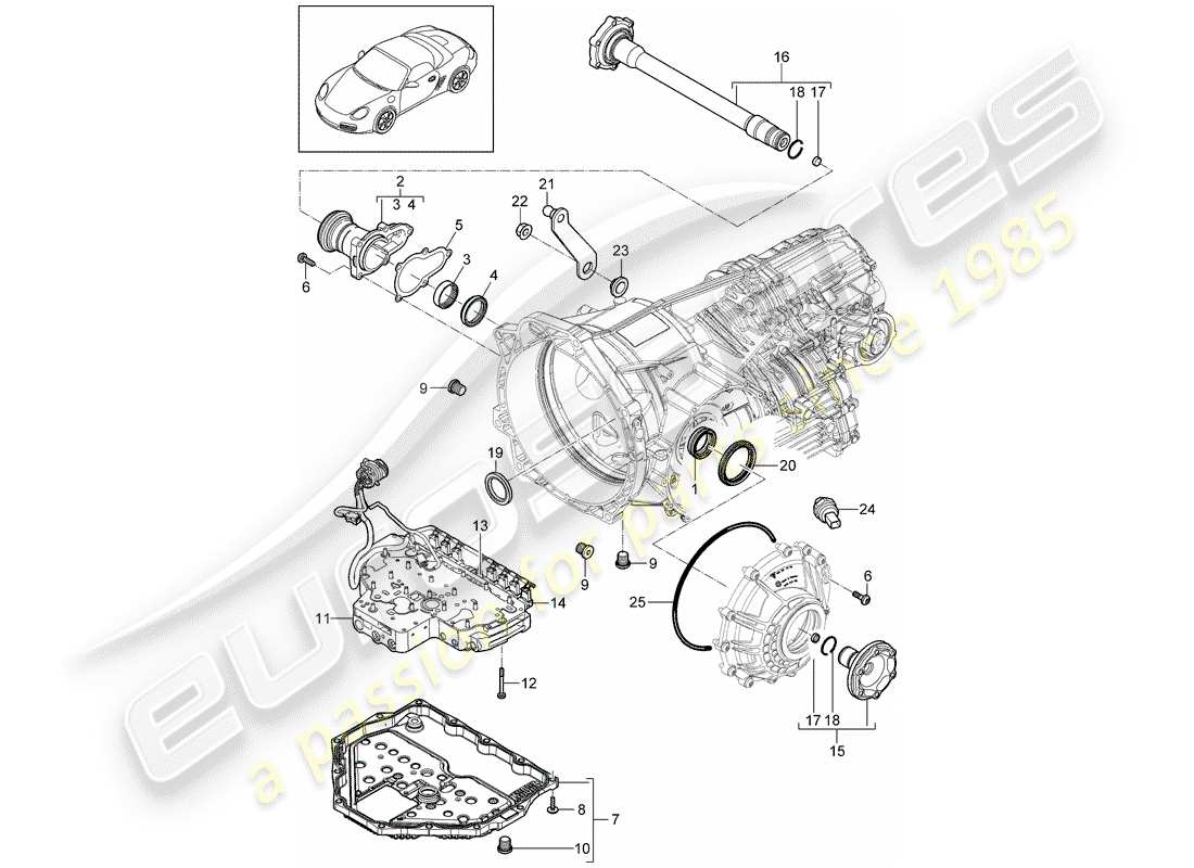 porsche boxster 987 (2012) - pdk - part diagram