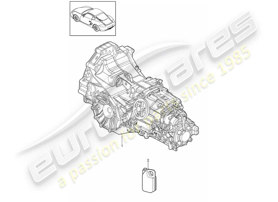 porsche cayman 987 (2012) replacement transmission part diagram