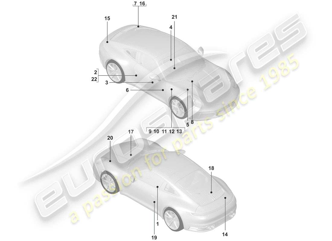 porsche 2020 signs/notices part diagram