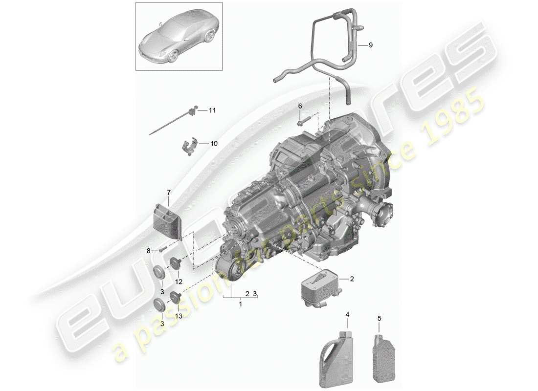 porsche 991 (2016) - pdk - part diagram