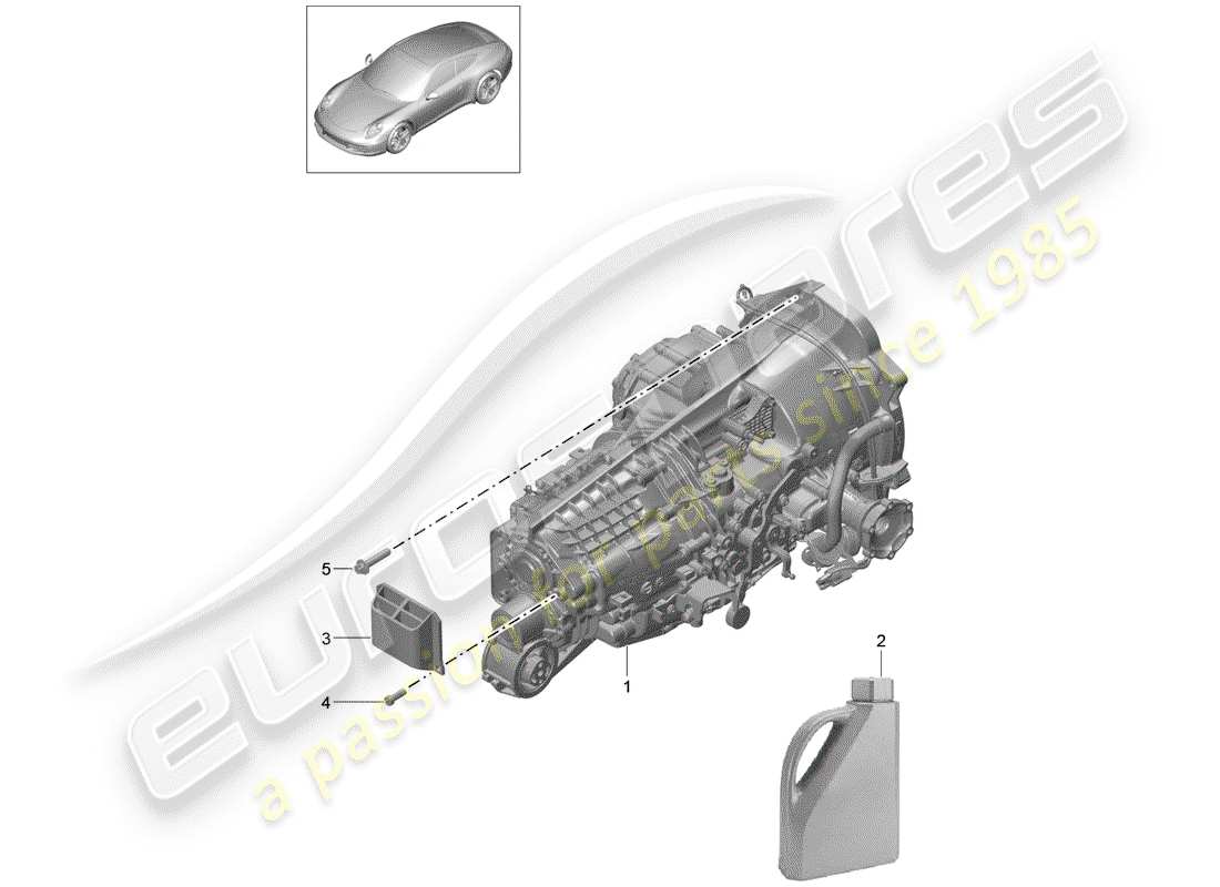 porsche 991 (2016) manual gearbox part diagram