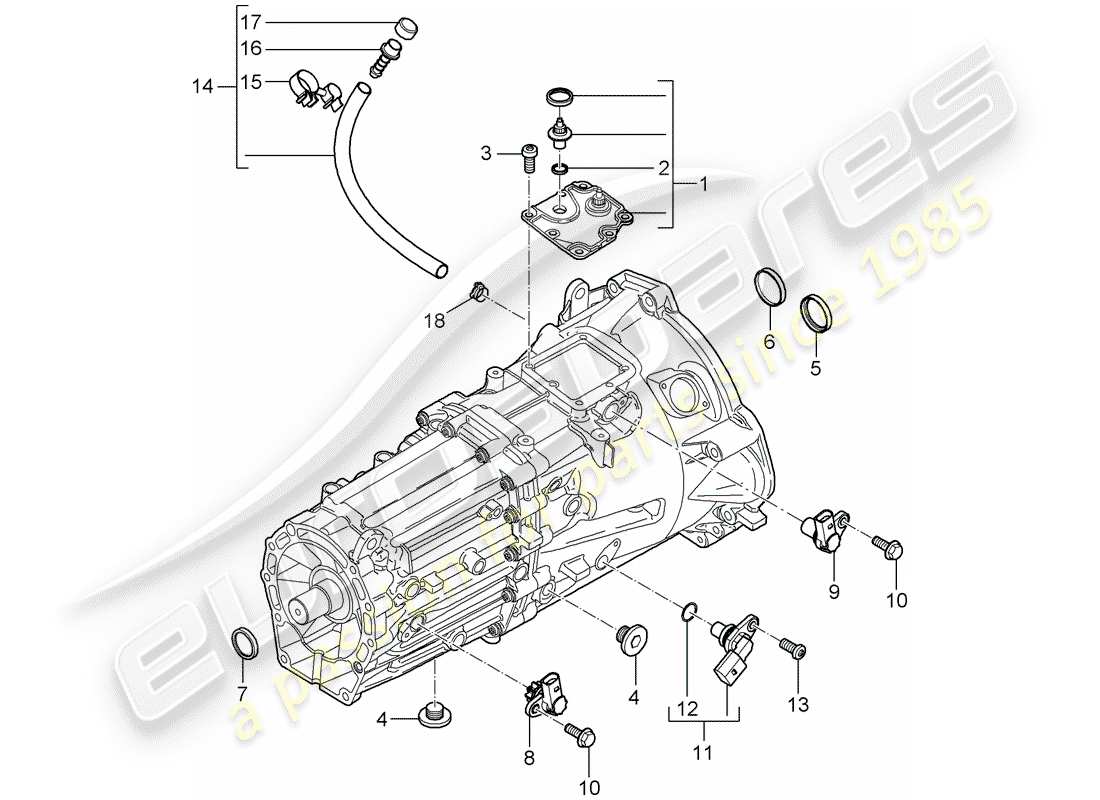 porsche cayenne (2009) replacement transmission part diagram