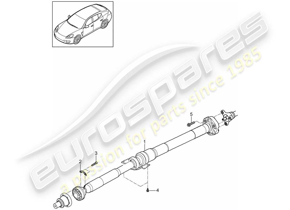 porsche panamera 970 (2011) propeller shaft part diagram