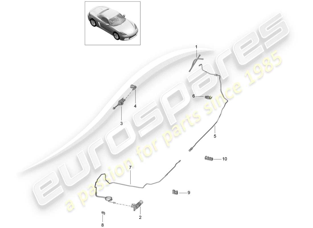 porsche 718 boxster (2018) hydraulic clutch part diagram