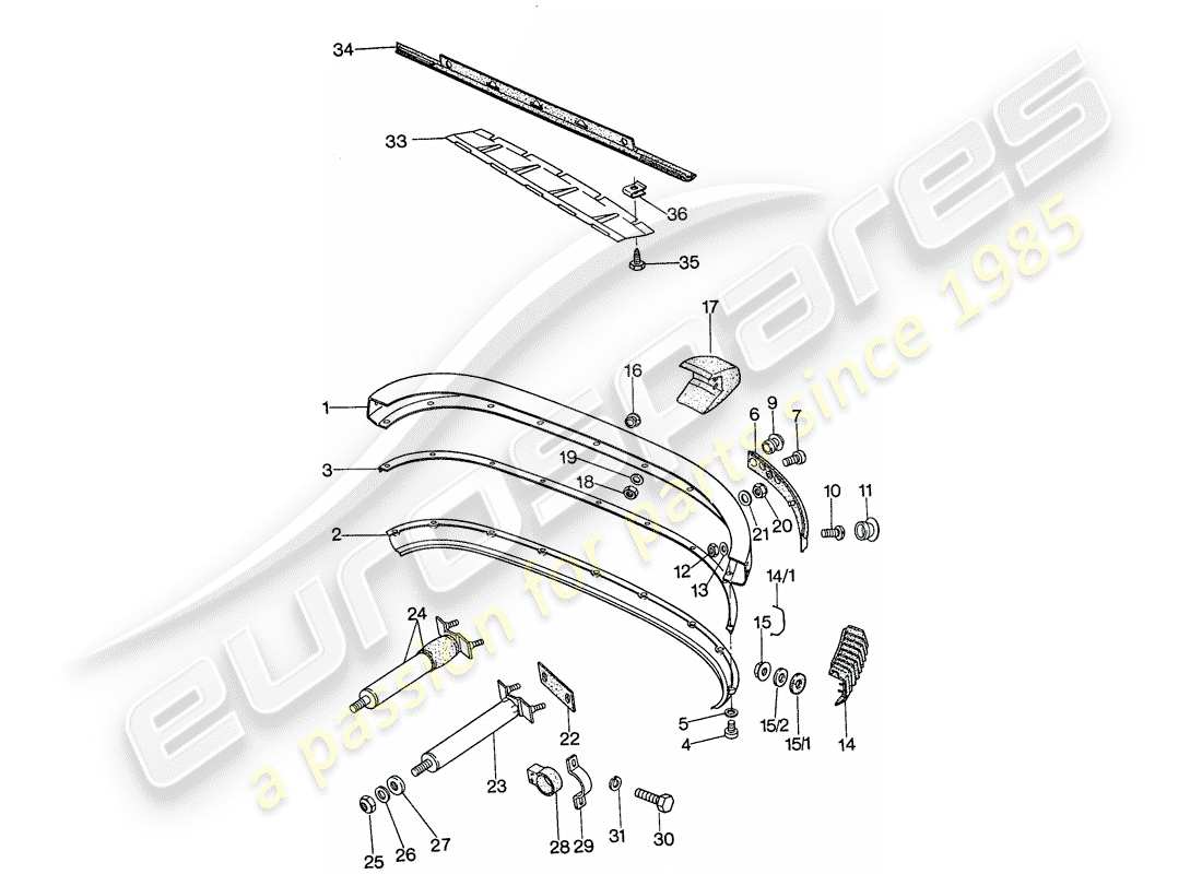 porsche 911 (1974) bumper part diagram