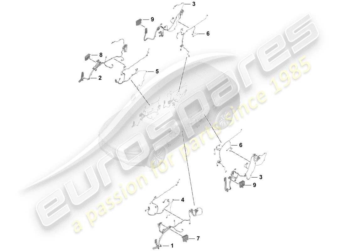 porsche cayenne e3 (2020) wiring harnesses part diagram