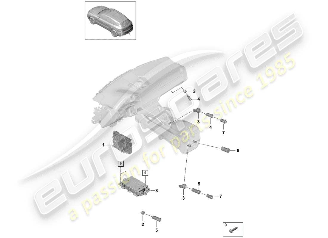 porsche cayenne e3 (2020) voltage transformer part diagram