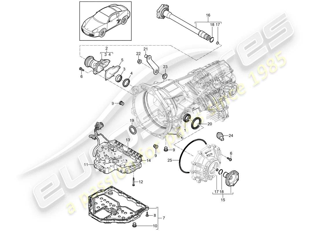 porsche cayman 987 (2011) - pdk - part diagram