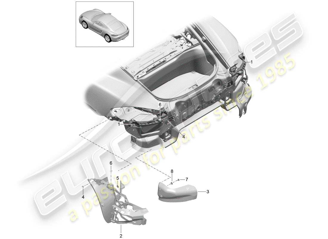 porsche 718 cayman (2017) fasteners part diagram