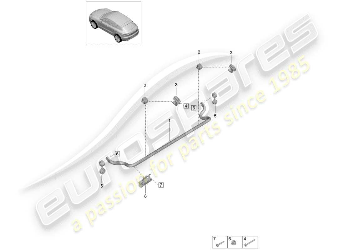 porsche macan (2020) stabilizer part diagram