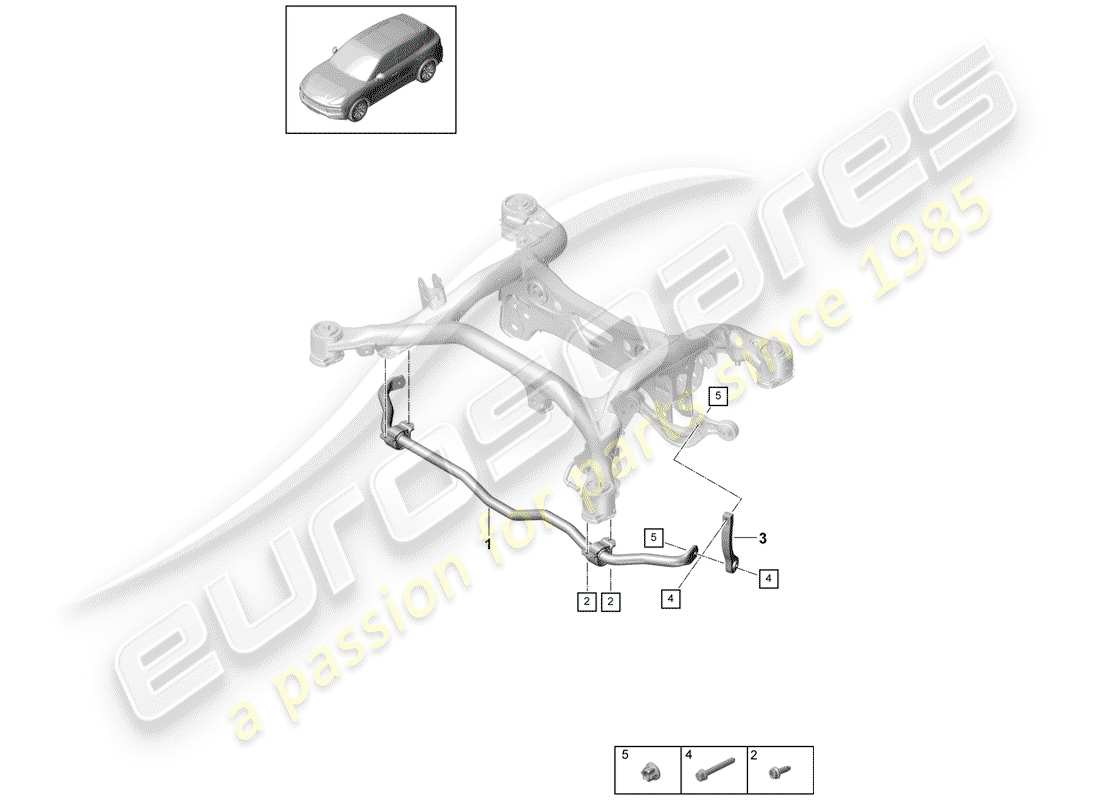 porsche cayenne e3 (2019) stabilizer part diagram