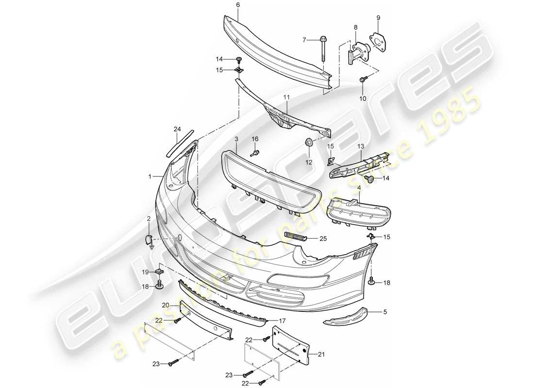 porsche 997 (2005) bumper part diagram