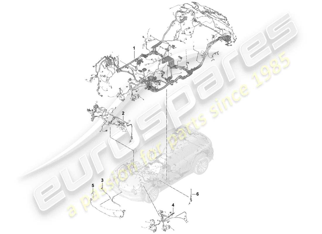 porsche cayenne e3 (2019) wiring harnesses part diagram