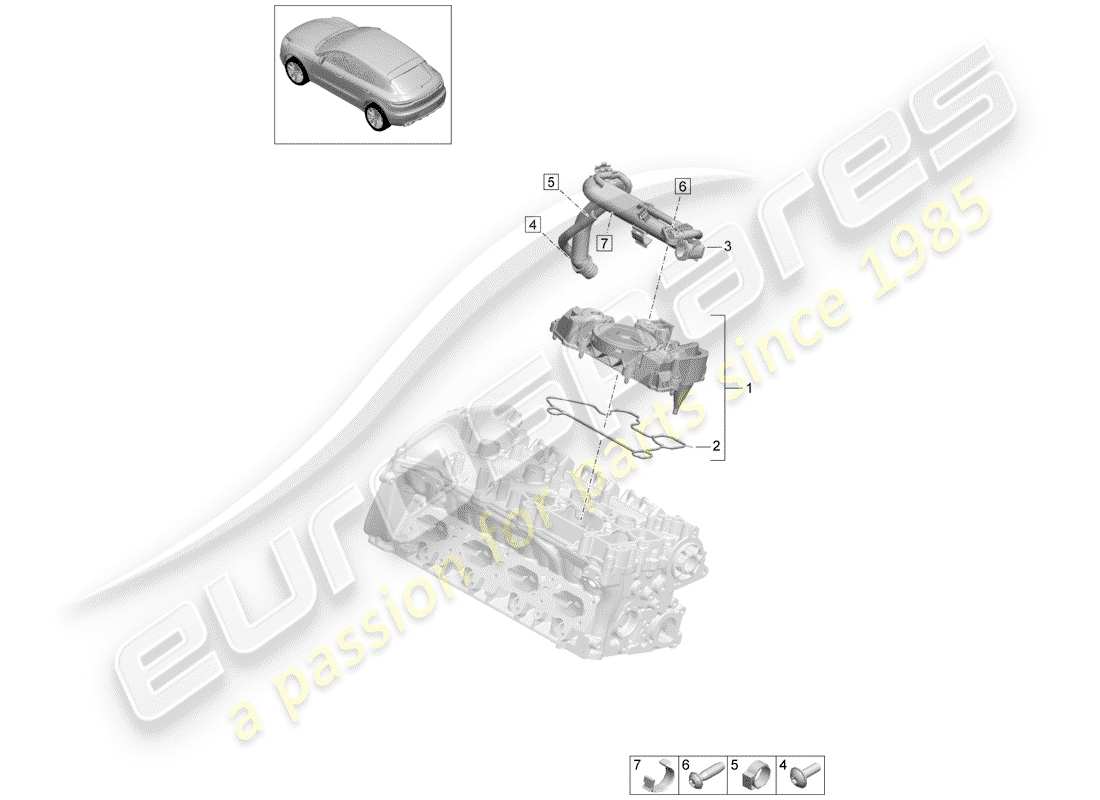 porsche macan (2019) oil separator part diagram