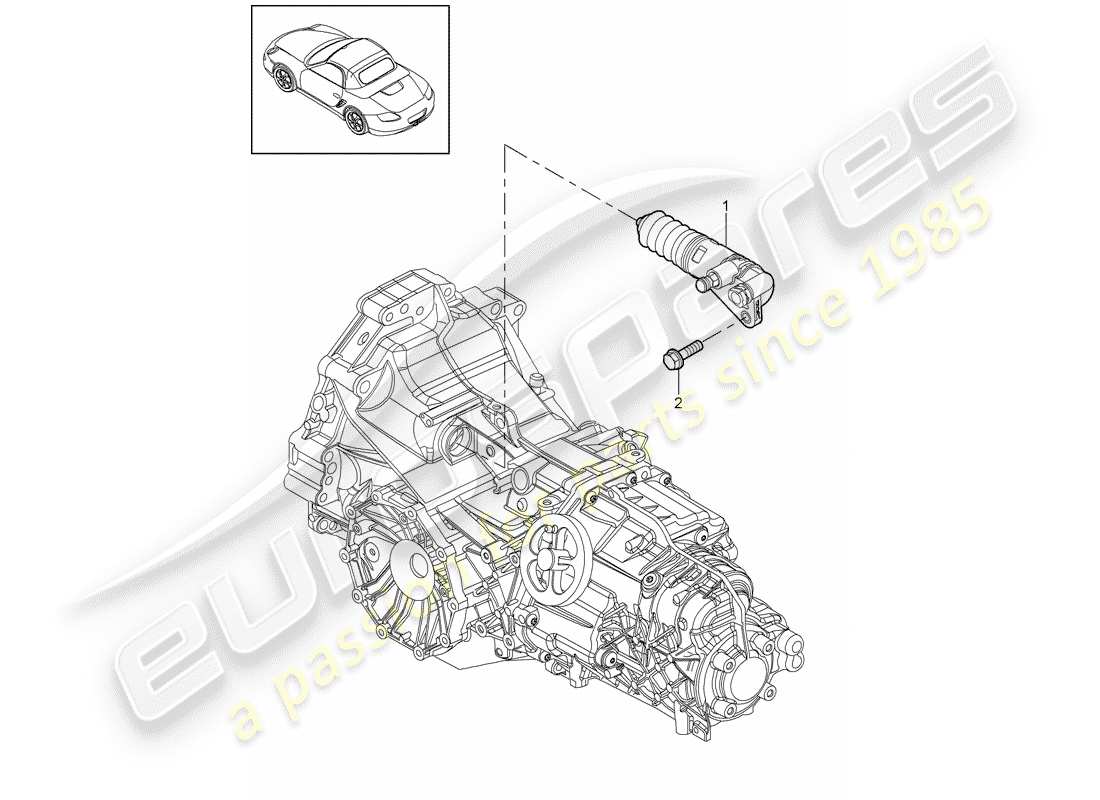 porsche boxster 987 (2012) clutch release part diagram